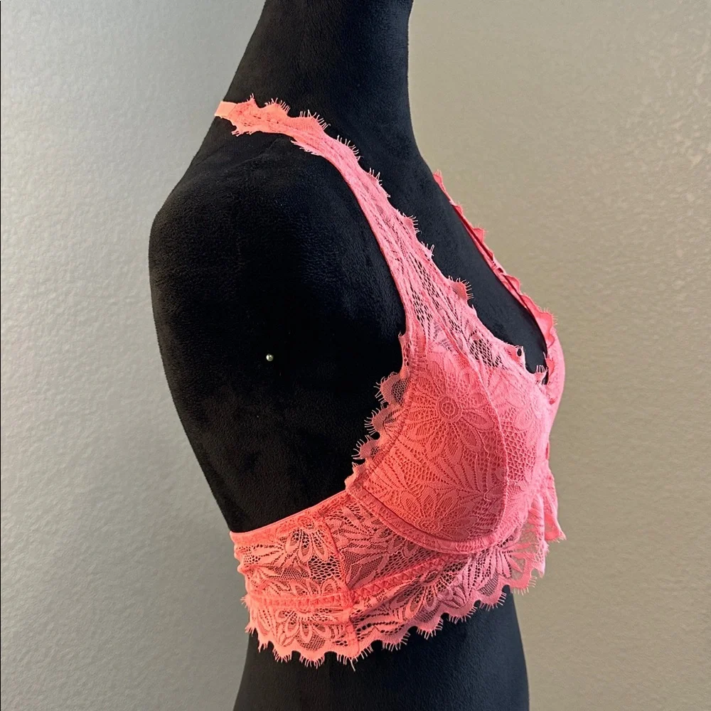 Victoria Secret Lace Padded Bralette in Coral - Picture 4 of 6